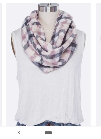 Mixed Plaid Infinity Scarf