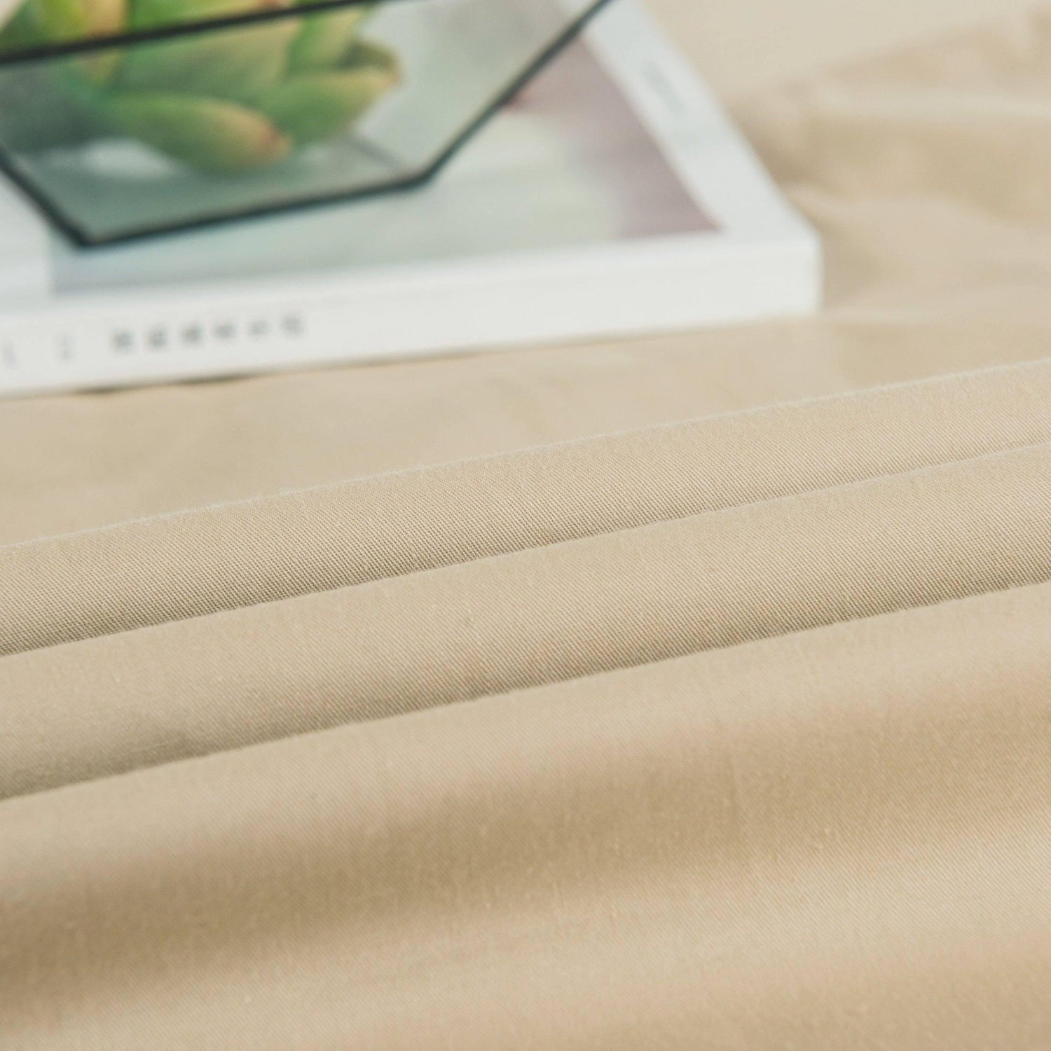 DaDa Bedding Luxury Soft Cotton Beige Fitted Bed Sheet &amp; Pillow Cases