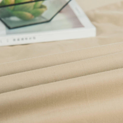 DaDa Bedding Luxury Soft Cotton Beige Fitted Bed Sheet &amp; Pillow Cases