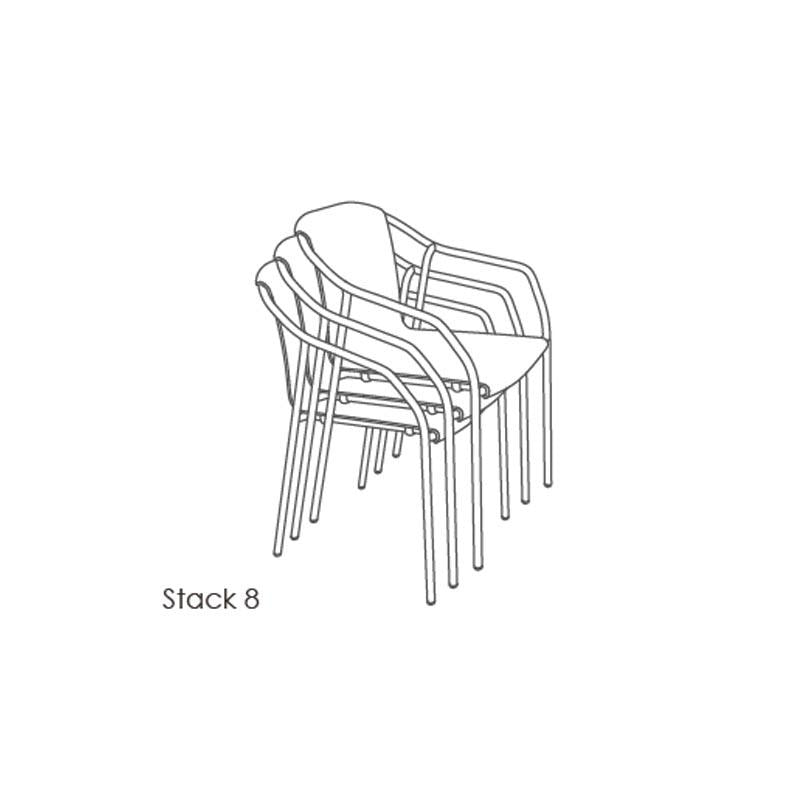 Set of 4 Patio Dining aluminum Armchair - Rod - Commercial grade -