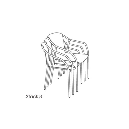 Set of 4 Patio Dining aluminum Armchair - Rod - Commercial grade -