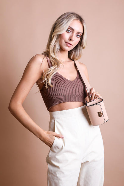 Mini Faux Leather Belt Bag – Chic with Gold Link Chain